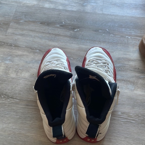 Jordan 12s youth size 6 US. Red and white. - Picture 4 of 5